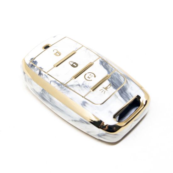 New Aftermarket Nano High Quality Marble Cover For Jeep Remote Key 4 Buttons White Color Jeep-D12J4 | Emirates Keys