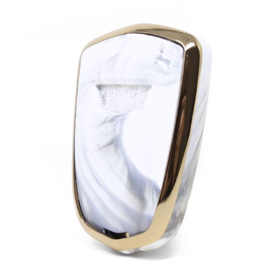 New Aftermarket Nano High Quality Marble Cover For Cadillac Remote Key 4 Buttons White Color CDLC-A12J4 | Emirates Keys