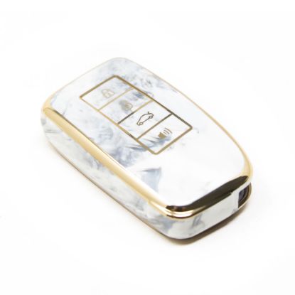 New Aftermarket Nano High Quality Marble Cover For Lexus Remote Key 4 Buttons White Color LXS-A12J4 | Emirates Keys