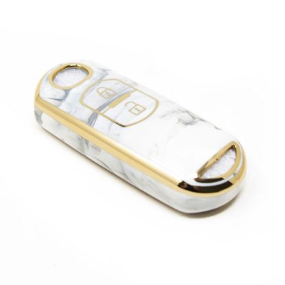 New Aftermarket Nano High Quality Marble Cover For Mazda Remote Key 2 Buttons White Color MZD-A12J2 | Emirates Keys