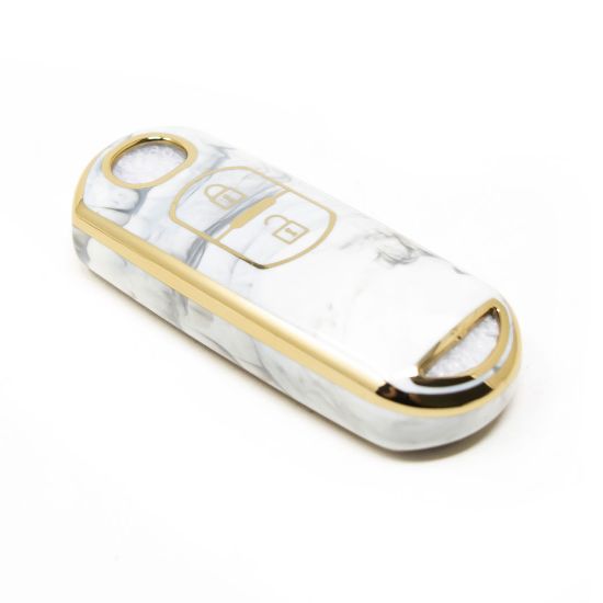 New Aftermarket Nano High Quality Marble Cover For Mazda Remote Key 2 Buttons White Color MZD-A12J2 | Emirates Keys