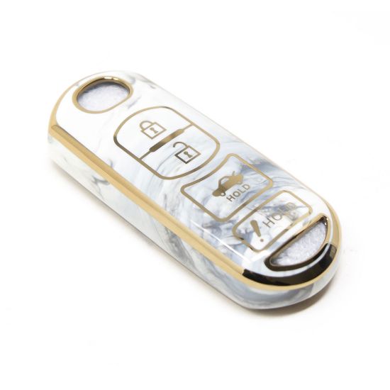 New Aftermarket Nano High Quality Marble Cover For Mazda Remote Key 4 Buttons White Color MZD-A12J4 | Emirates Keys
