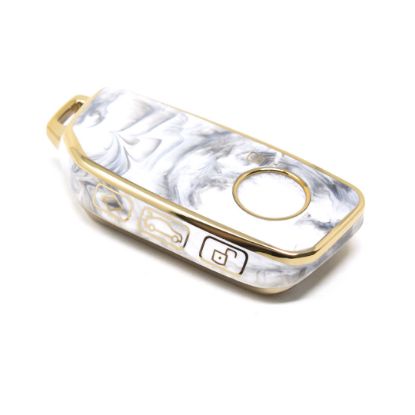 New Aftermarket Nano High Quality Marble Cover For BMW Remote Key 4 Buttons White Color BMW-E12J | Emirates Keys