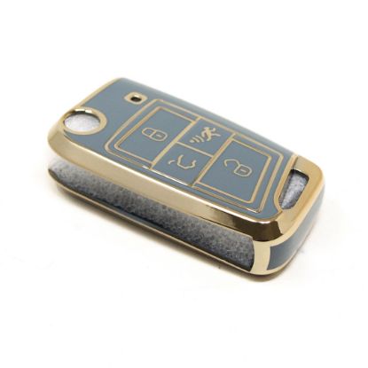 New Aftermarket Nano High Quality Cover For Volkswagen Flip Remote Key 4 Buttons Gray Color VW-B11J4 | Emirates Keys