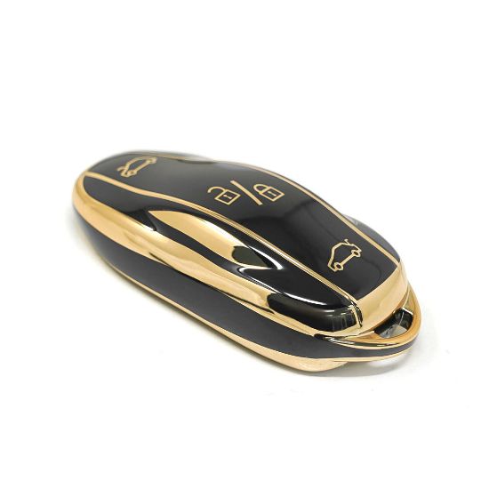 New Aftermarket Nano High Quality Cover For Tesla Remote Key 3 Buttons Black Color | Emirates Keys