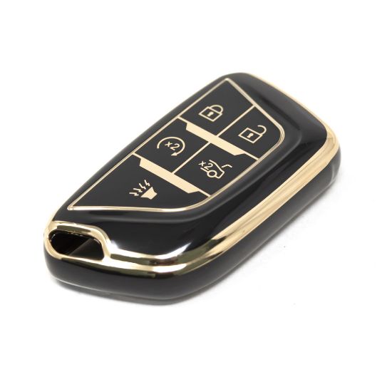 New Aftermarket Nano High Quality Cover For Cadillac Remote Key 4+1 Buttons Black Color CDLC-B11J5 | Emirates Keys