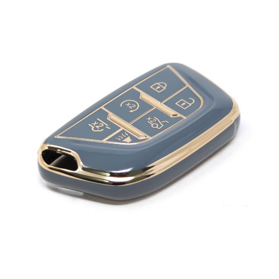 New Aftermarket Nano High Quality Cover For Cadillac Remote Key 5+1 Buttons Gray Color CDLC-B11J6 | Emirates Keys