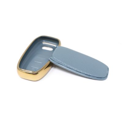 New Aftermarket Nano High Quality Gold Leather Cover For Audi Remote Key 3 Buttons Gray Color Audi-A13J | Emirates Keys