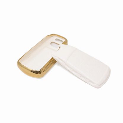 New Aftermarket Nano High Quality Gold Leather Cover For Audi Remote Key 3 Buttons White Color Audi-B13J | Emirates Keys
