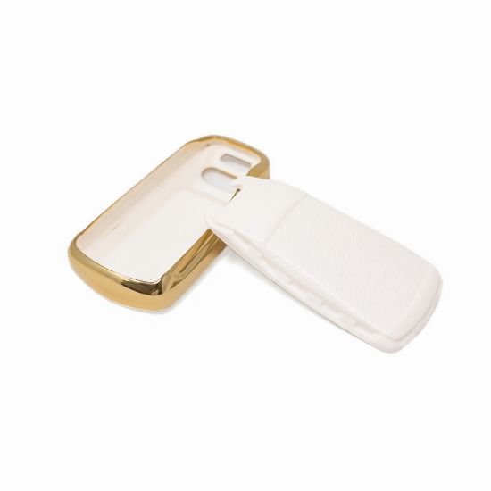 New Aftermarket Nano High Quality Gold Leather Cover For Audi Remote Key 3 Buttons White Color Audi-B13J | Emirates Keys
