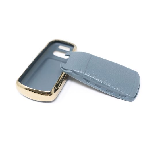 New Aftermarket Nano High Quality Gold Leather Cover For Audi Remote Key 3 Buttons Gray Color Audi-B13J | Emirates Keys