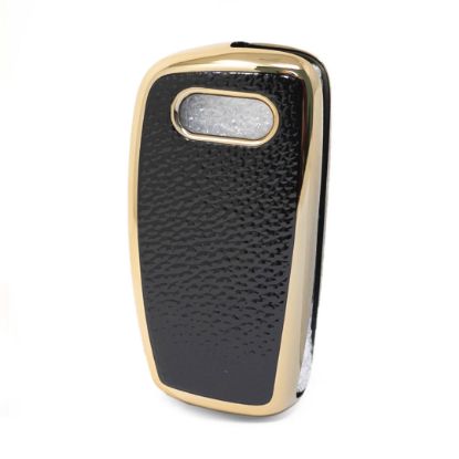 New Aftermarket Nano High Quality Gold Leather Cover For Audi Flip Remote Key 3 Buttons Black Color Audi-C13J | Emirates Keys