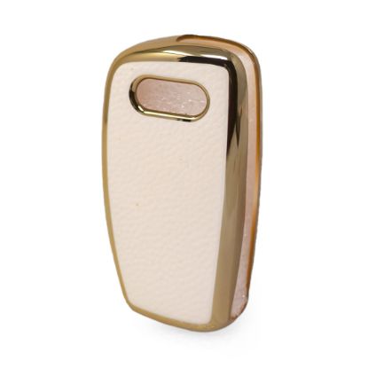 New Aftermarket Nano High Quality Gold Leather Cover For Audi Flip Remote Key 3 Buttons White Color Audi-C13J | Emirates Keys