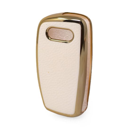 New Aftermarket Nano High Quality Gold Leather Cover For Audi Flip Remote Key 3 Buttons White Color Audi-C13J | Emirates Keys