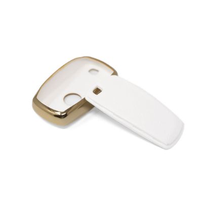 New Aftermarket Nano High Quality Gold Leather Cover For BMW Remote Key 4 Buttons White Color BMW-A13J4A | Emirates Keys