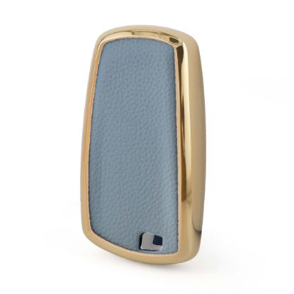 New Aftermarket Nano High Quality Gold Leather Cover For BMW Remote Key 4 Buttons Gray Color BMW-A13J4A | Emirates Keys