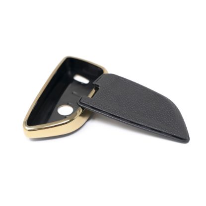 New Aftermarket Nano High Quality Gold Leather Cover For BMW Remote Key 4 Buttons Black Color BMW-B13J | Emirates Keys