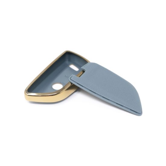 New Aftermarket Nano High Quality Gold Leather Cover For BMW Remote Key 4 Buttons Gray Color BMW-B13J | Emirates Keys