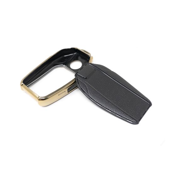 New Aftermarket Nano High Quality Gold Leather Cover For BMW Remote Key 3 Buttons Black Color BMW-D13J | Emirates Keys