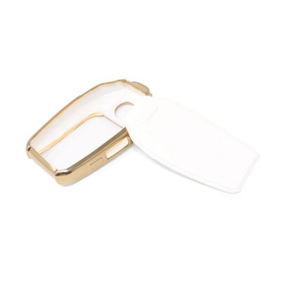 New Aftermarket Nano High Quality Gold Leather Cover For BMW Remote Key 3 Buttons White Color BMW-D13J | Emirates Keys