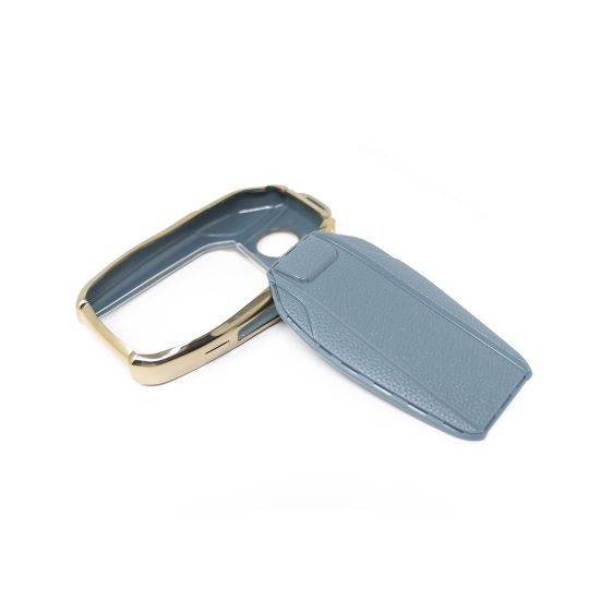 New Aftermarket Nano High Quality Gold Leather Cover For BMW Remote Key 3 Buttons Gray Color BMW-D13J | Emirates Keys