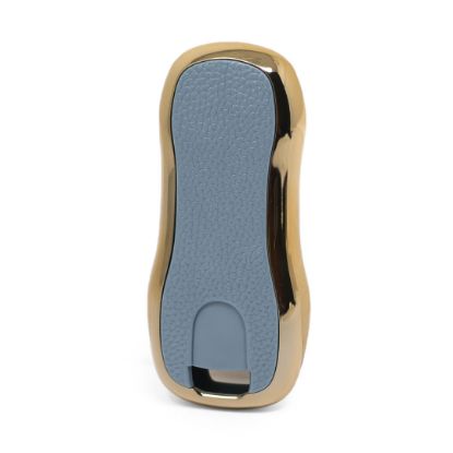 New Aftermarket Nano High Quality Gold Leather Cover For Porsche Remote Key 3 Buttons Gray Color PSC-B13J | Emirates Keys