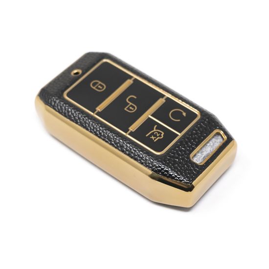 New Aftermarket Nano High Quality Gold Leather Cover For BYD Remote Key 4 Buttons Black Color BYD-C13J | Emirates Keys