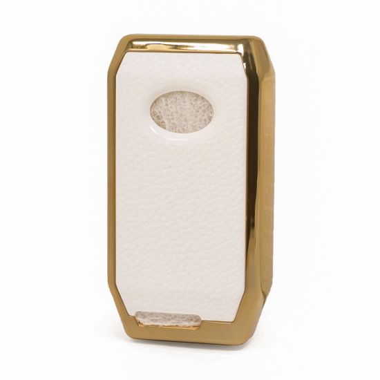 New Aftermarket Nano High Quality Gold Leather Cover For BYD Remote Key 4 Buttons White Color BYD-C13J | Emirates Keys