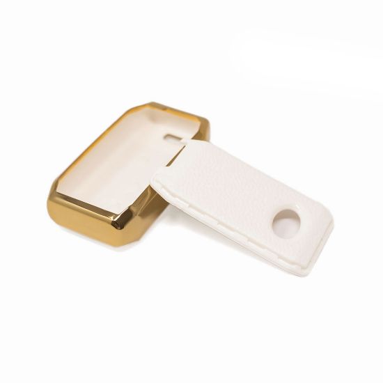 New Aftermarket Nano High Quality Gold Leather Cover For BYD Remote Key 4 Buttons White Color BYD-C13J | Emirates Keys