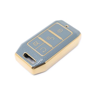 New Aftermarket Nano High Quality Gold Leather Cover For BYD Remote Key 4 Buttons Gray Color BYD-C13J | Emirates Keys