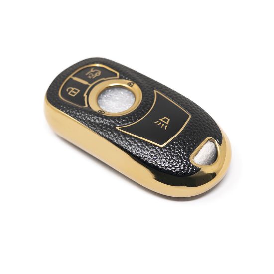 New Aftermarket Nano High Quality Gold Leather Cover For Buick Remote Key 4 Buttons Black Color BK-A13J5 | Emirates Keys