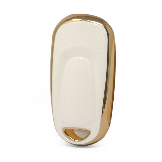 New Aftermarket Nano High Quality Gold Leather Cover For Buick Remote Key 3 Buttons White Color BK-B13J | Emirates Keys