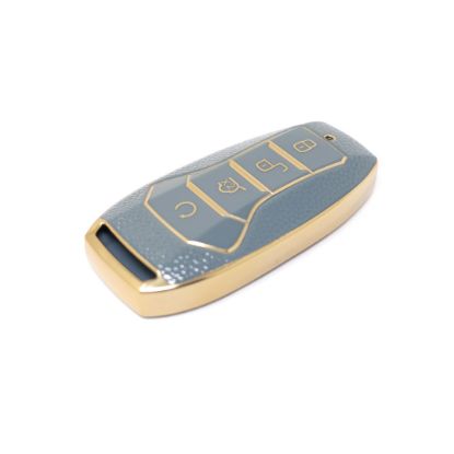 New Aftermarket Nano High Quality Gold Leather Cover For BYD Remote Key 4 Buttons Gray Color BYD-A13J | Emirates Keys