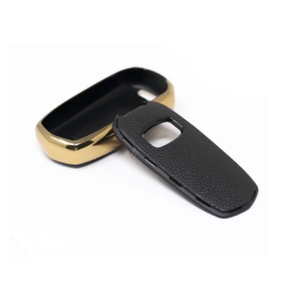 New Aftermarket Nano High Quality Gold Leather Cover For Geely Remote Key 3 Buttons Black Color GL-A13J | Emirates Keys