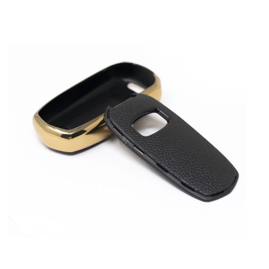 New Aftermarket Nano High Quality Gold Leather Cover For Geely Remote Key 3 Buttons Black Color GL-A13J | Emirates Keys