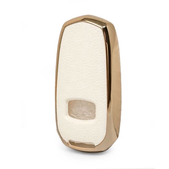New Aftermarket Nano High Quality Gold Leather Cover For Geely Remote Key 3 Buttons White Color GL-A13J | Emirates Keys