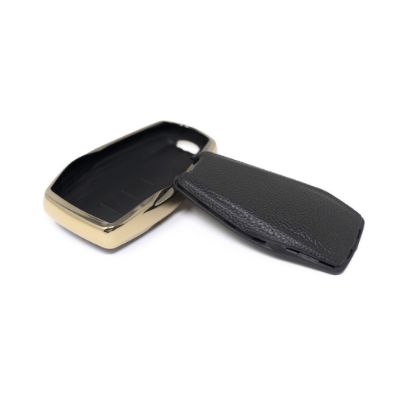 New Aftermarket Nano High Quality Gold Leather Cover For Geely Remote Key 4 Buttons Black Color GL-B13J4A | Emirates Keys