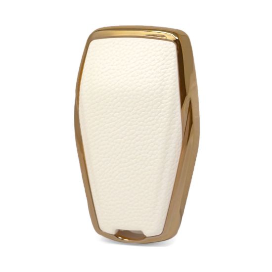 New Aftermarket Nano High Quality Gold Leather Cover For Geely Remote Key 4 Buttons White Color GL-B13J4A | Emirates Keys