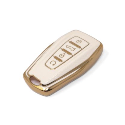 New Aftermarket Nano High Quality Gold Leather Cover For Geely Remote Key 4 Buttons White Color GL-B13J4A | Emirates Keys