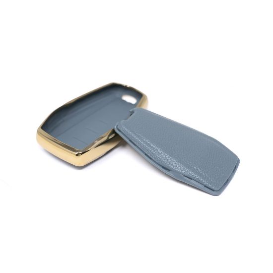 New Aftermarket Nano High Quality Gold Leather Cover For Geely Remote Key 4 Buttons Gray Color GL-B13J4A | Emirates Keys