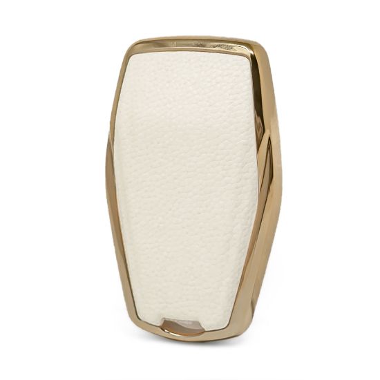 New Aftermarket Nano High Quality Gold Leather Cover For Geely Remote Key 4 Buttons White Color GL-B13J4B | Emirates Keys