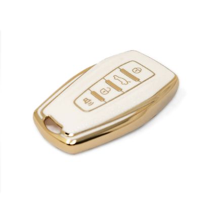 New Aftermarket Nano High Quality Gold Leather Cover For Geely Remote Key 4 Buttons White Color GL-B13J4B | Emirates Keys