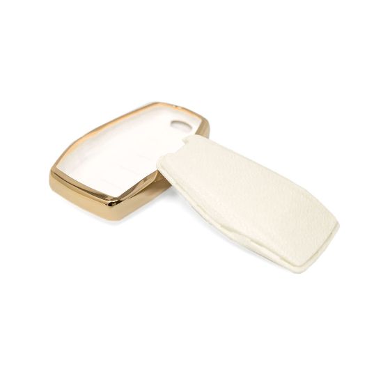 New Aftermarket Nano High Quality Gold Leather Cover For Geely Remote Key 4 Buttons White Color GL-B13J4B | Emirates Keys