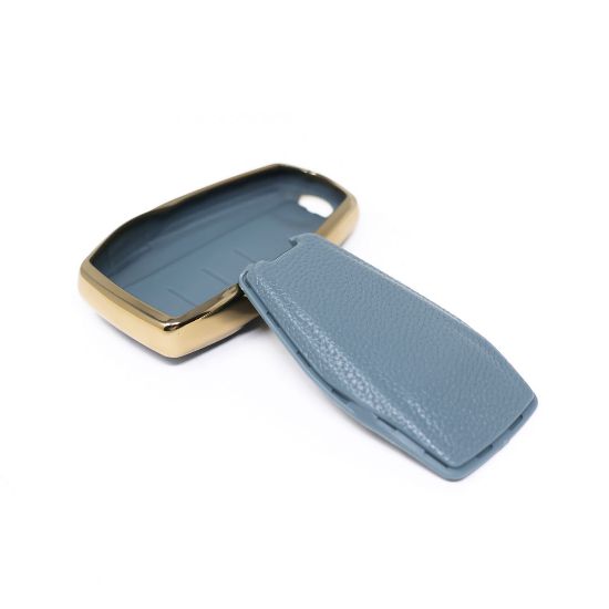 New Aftermarket Nano High Quality Gold Leather Cover For Geely Remote Key 4 Buttons Gray Color GL-B13J4B | Emirates Keys
