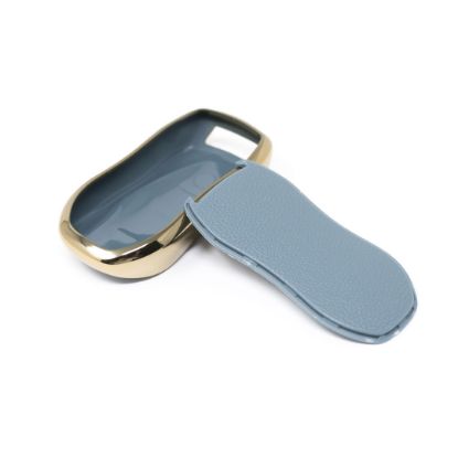 New Aftermarket Nano High Quality Gold Leather Cover For Geely Remote Key 4 Buttons Gray Color GL-C13J | Emirates Keys