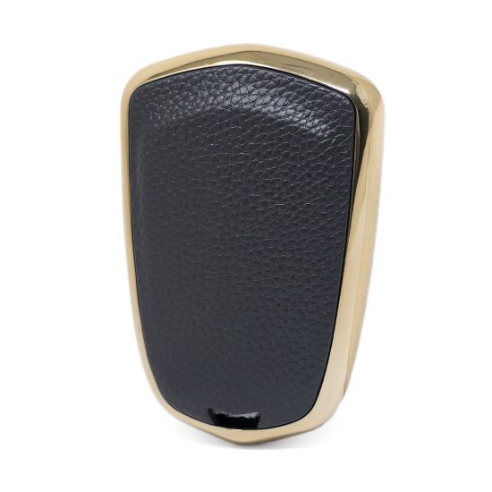 New Aftermarket Nano High Quality Gold Leather Cover For Cadillac Remote Key 4 Buttons Black Color CDLC-A13J4 | Emirates Keys