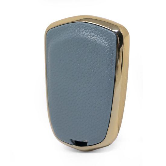 New Aftermarket Nano High Quality Gold Leather Cover For Cadillac Remote Key 4 Buttons Gray Color CDLC-A13J4 | Emirates Keys