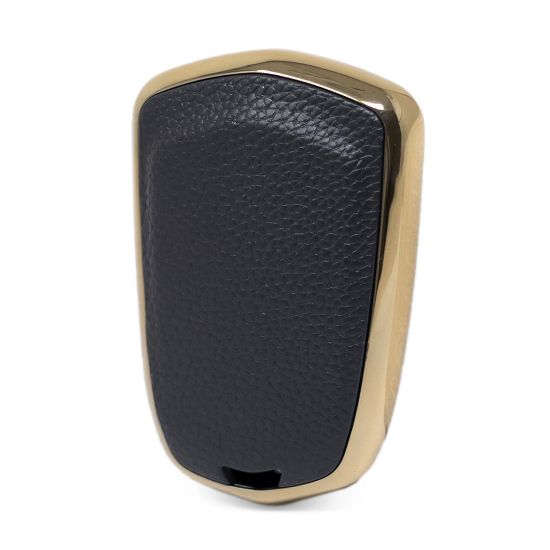 New Aftermarket Nano High Quality Gold Leather Cover For Cadillac Remote Key 5 Buttons Black Color CDLC-A13J5 | Emirates Keys