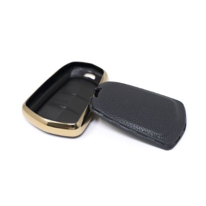 New Aftermarket Nano High Quality Gold Leather Cover For Cadillac Remote Key 5 Buttons Black Color CDLC-A13J5 | Emirates Keys