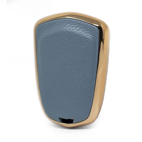 New Aftermarket Nano High Quality Gold Leather Cover For Cadillac Remote Key 5 Buttons Gray Color CDLC-A13J5 | Emirates Keys